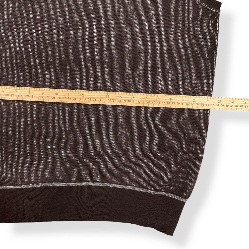 Ferrante Vest Men 54 EU (XXL US) Dark Brown Merino Wool Sweater V Neck EUC - Picture 11 of 13